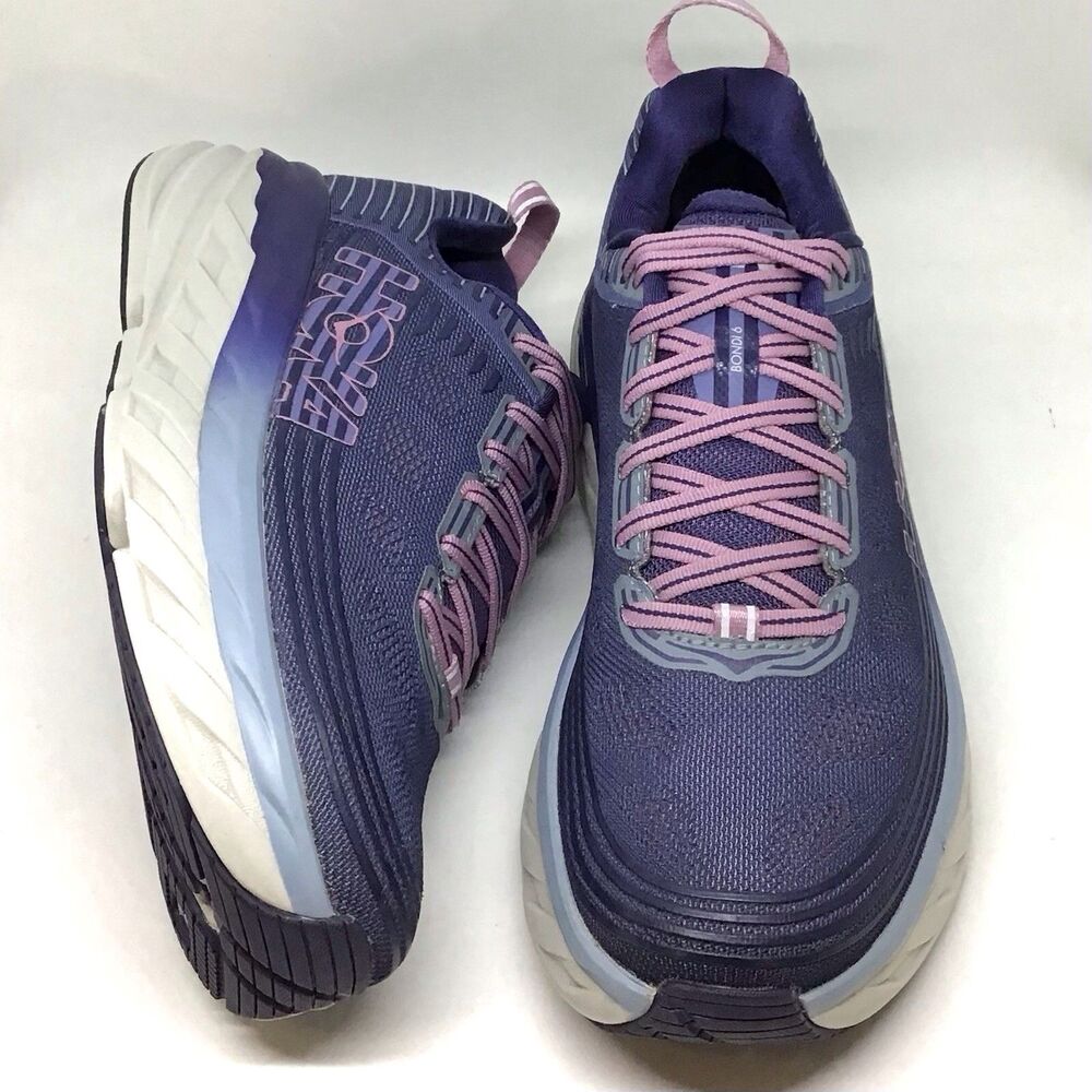 HOKA One One Bondi 6 Women's Size 9 Walking Running Shoes Blue Purple